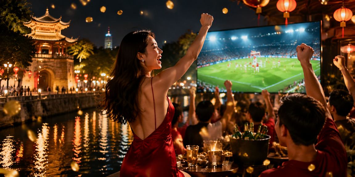 Người hâm mộ bóng đá tại Hà Nội theo dõi tỷ lệ kèo cá cược trên màn hình